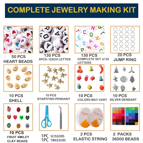 YITOHOP 36000+pcs 2mm 48 Colors Glass Seed Beads for Bracelet Jewelry Making Kit, Beads Assortments Kit for Adults Girls Small Beads for Necklace Ring Making | Top Best Birthday Gifts - Image 2