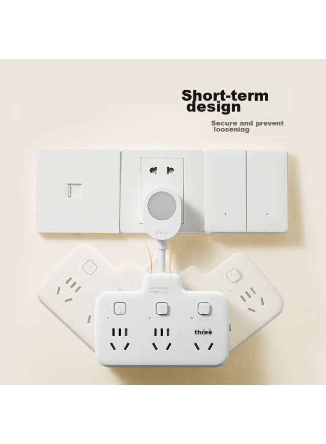 Bull Flexible Conversion Plug/triangle-shaped One-to Socket/wireless Conversion Socket/power Adapter, 6-outlet Controlled With Light Socket, Gn-97333y - Image 3