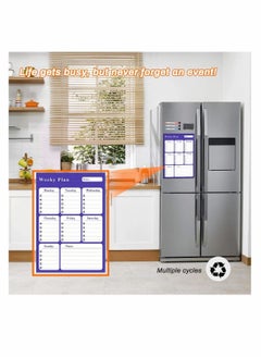 KASTWAVE Meal Planner Magnetic Weekly Planner Whiteboard, Fridge Whiteboard A3 Dry Wipe Magnetic Calendar Ideal as a Study Planning, Exams, Memo Board, Shopping List, Calendar, Homework Planner  - Image 5