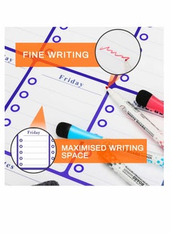 KASTWAVE Meal Planner Magnetic Weekly Planner Whiteboard, Fridge Whiteboard A3 Dry Wipe Magnetic Calendar Ideal as a Study Planning, Exams, Memo Board, Shopping List, Calendar, Homework Planner  - Image 2