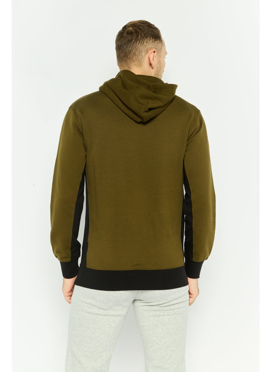 PUMA Men Sportswear Fit Long Sleeves Outdoor Hoodies, Dark Olive  - Image 3