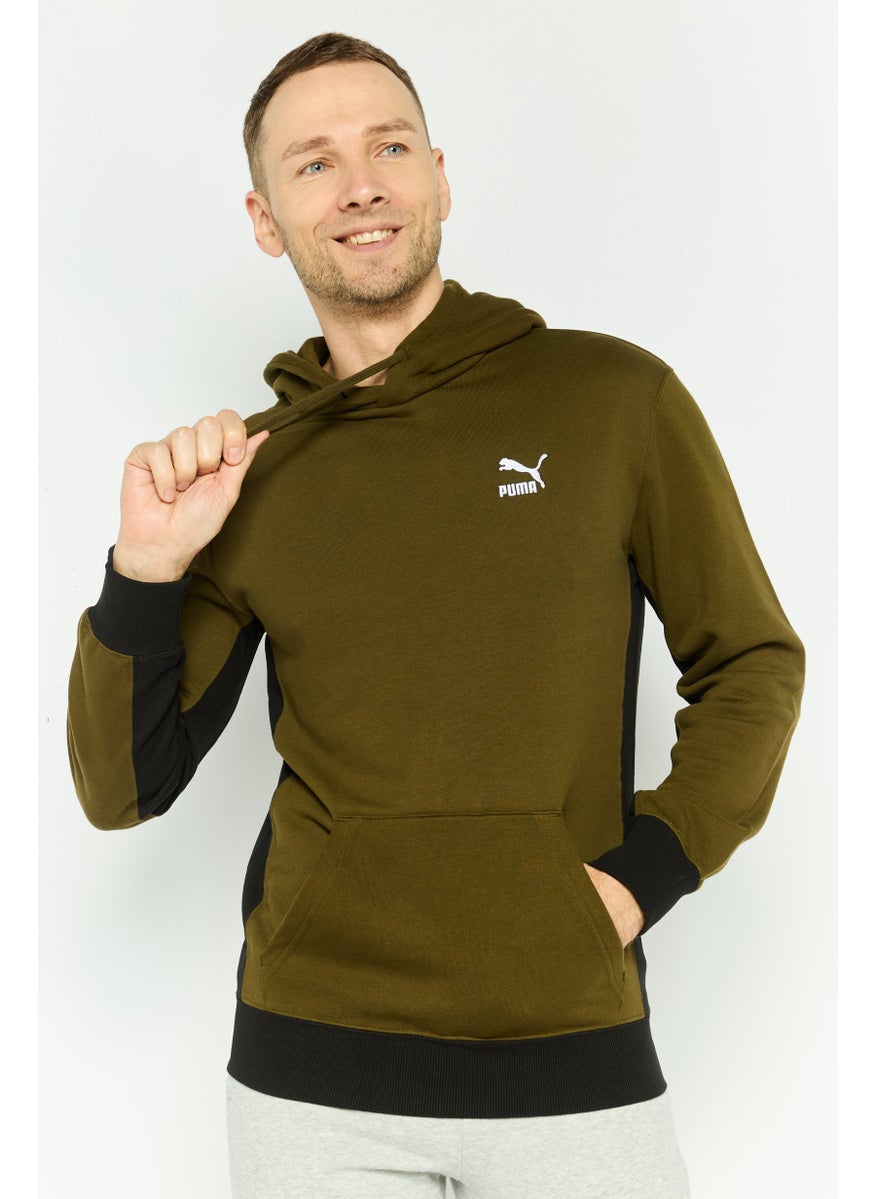 PUMA Men Sportswear Fit Long Sleeves Outdoor Hoodies, Dark Olive  - Image 1
