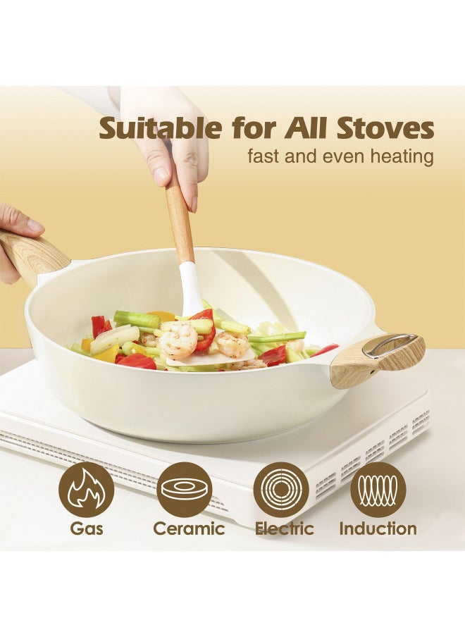 Sensarte SENSARTE Ceramic Cookware Sets, Pots and Pans Set Nonstick, 20-Piece Induction Cookware, Non-toxic Healthy Non Stick Kitchen Cooking Set with Stay-Cool Handles, PFAS PTFE PFOA PFOS Free  - Image 3