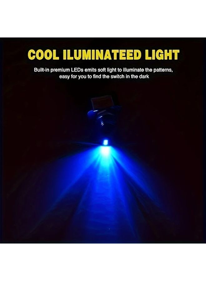 مجموعة من 5 مفاتيح تبديل LED زرقاء 12V 30A شديدة التحمل SPST ذات 3 أسنان مع فتحة تثبيت بقطر 12 مم للسيارات والشاحنات والقوارب وسيارات السباق - Image 5