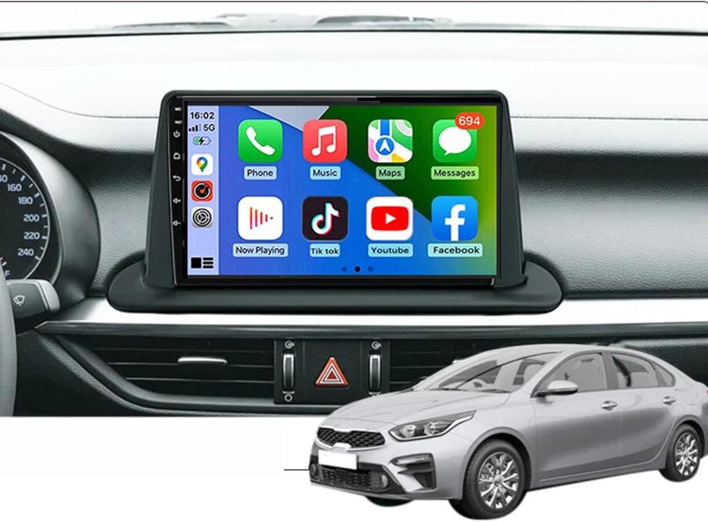 4K إم آر سي شاشة أندرويد لسيارة كيا سيراتو موديلات 2018 إلى 2022، مزودة بخاصية CarPlay وكاميرا عكس أوتوماتيكية للسيارة. - Image 1