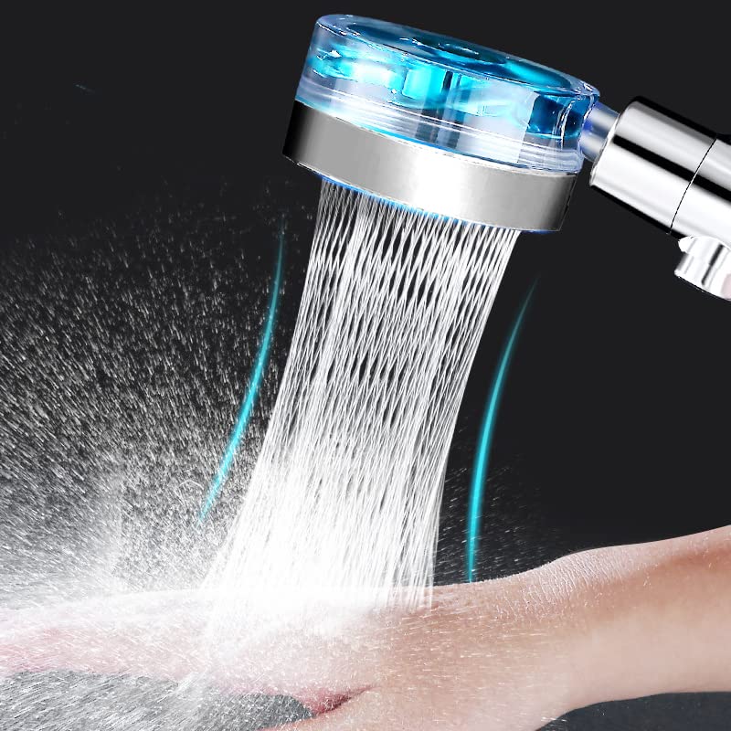 Besititli High Pressure Shower Heads Handheld Turbo Fan Shower Hydro Jet Shower Head Kit With Replacement Hose/Bracket/Cotton Filters And Bath Loofah One Key Pause Switch 360 Degrees Rotating - Image 2