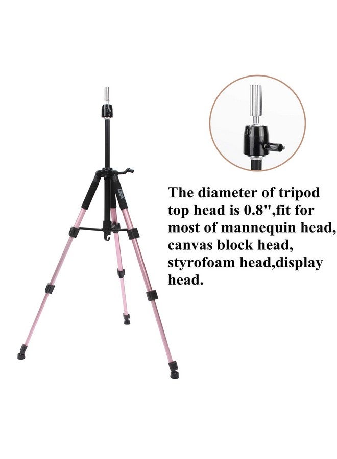 gexworldwide GEX 55" Mannequin Tripod Stand Canvas Block Training Doll Manikin Head Wig Stand for Cosmetology Hairdressing (Rose Gold) - Image 4