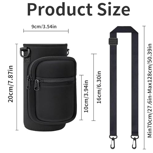 Doacpcr Water Bottle Holder with Strap 3240 oz Insulated Water Bottle Sling Bag Crossbody Water Bottle Carrier Bag with Phone Pocket and Small Pocket for Walking Hiking Camping Fishing334W 787H - Image 3