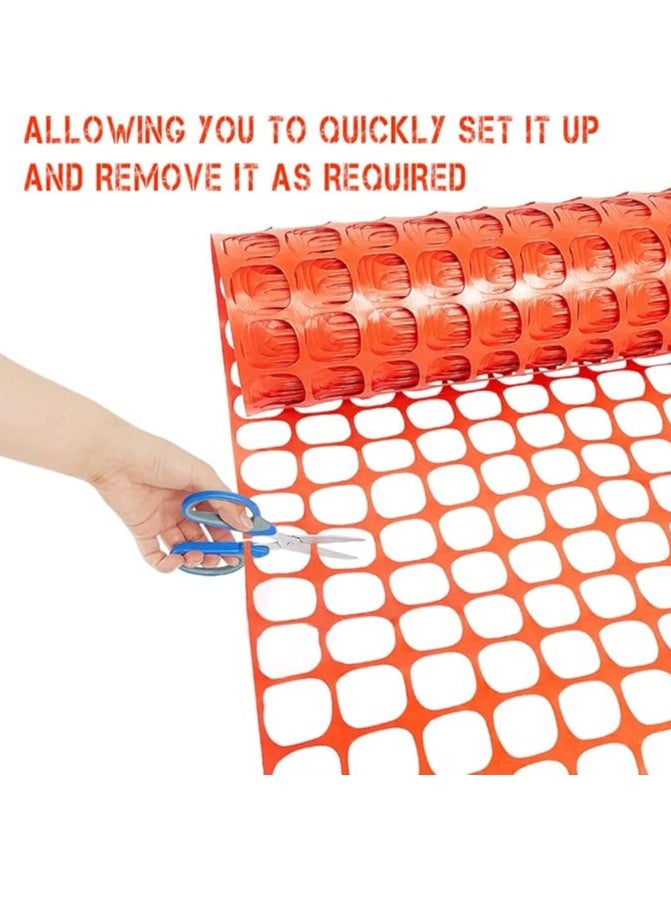 Workland Safety Mesh 50 Meter | Heavy Duty Fencing Barrier Mesh - Orange | Plastic Construction Barrier Netting for Building Site, Road Construction, Outdoor Garden Plastic Netting Mesh Fence  - Image 2