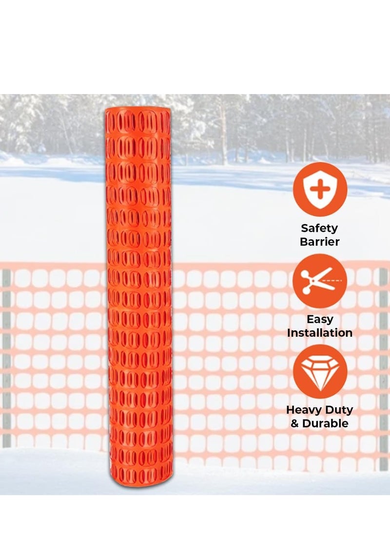 Workland Safety Mesh 50 Meter | Heavy Duty Fencing Barrier Mesh - Orange | Plastic Construction Barrier Netting for Building Site, Road Construction, Outdoor Garden Plastic Netting Mesh Fence  - Image 4