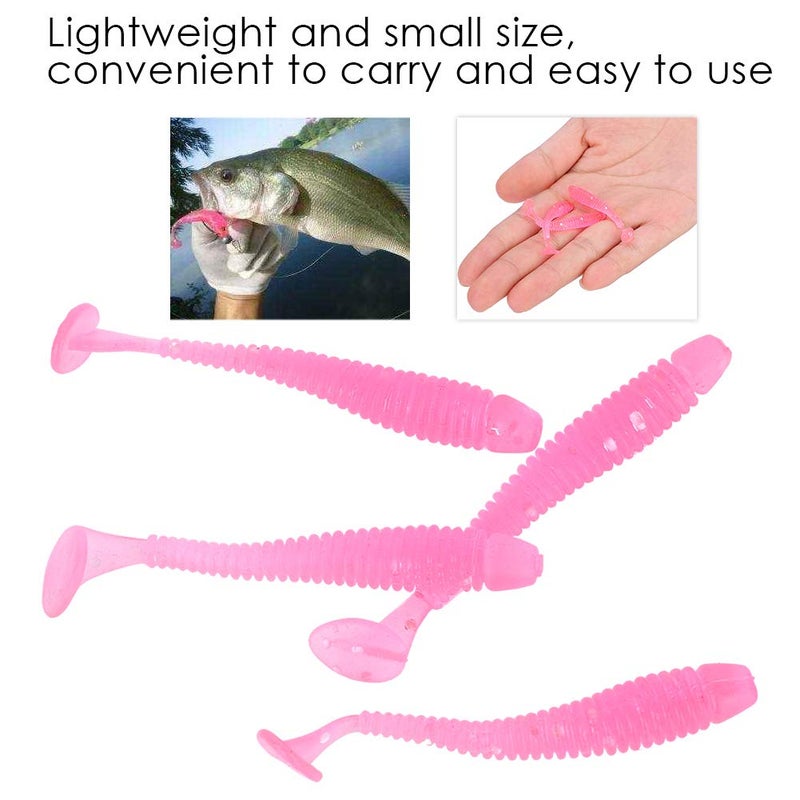 Tbest Worm,Crappie Jigs,50 Pcs 5cm Soft Fishing Lures,Plastic Fishing Bait T Tail Grub Worm Baits Fish Tackle Accessory 9 Colors () - Image 2
