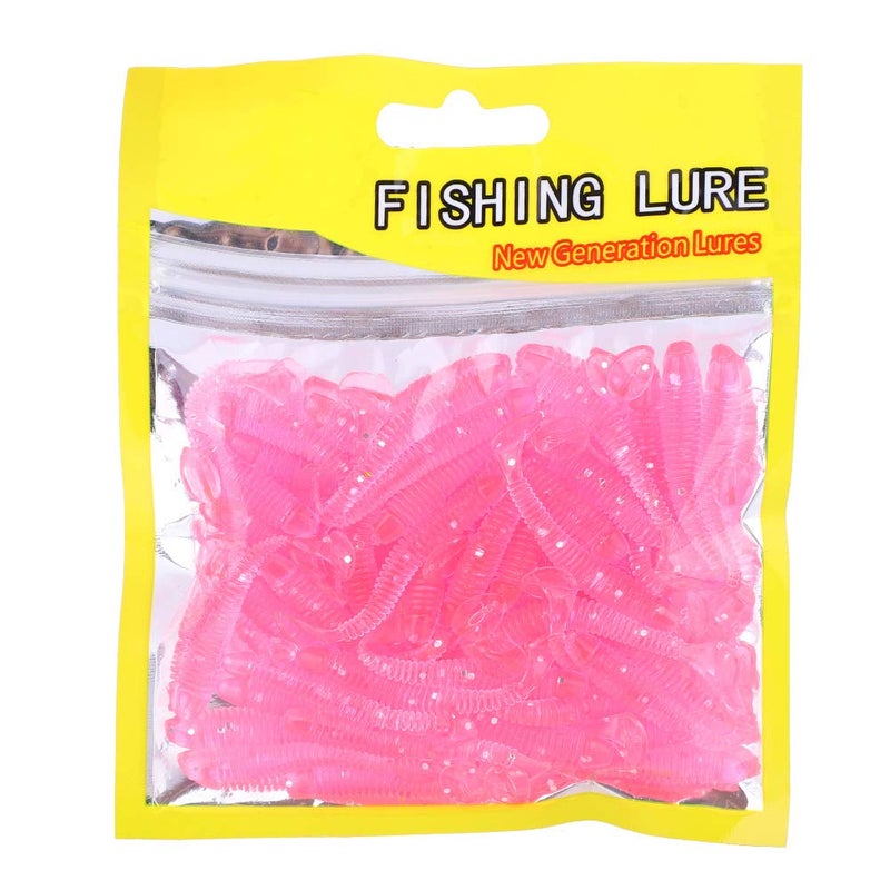 Tbest Worm,Crappie Jigs,50 Pcs 5cm Soft Fishing Lures,Plastic Fishing Bait T Tail Grub Worm Baits Fish Tackle Accessory 9 Colors () - Image 1