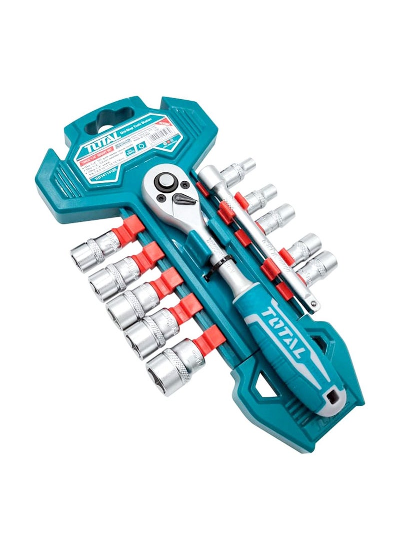 TOTAL Total Socket Set Tool - THT14114126 TOTAL Premium Quality 12 Pcs 1/4″ Chromium-Vanadium  - Image 3