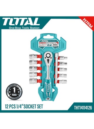 Total Socket Set Tool - THT14114126 TOTAL Premium Quality 12 Pcs 1/4″ Chromium-Vanadium - pzsku/Z4451964CC46FF85DF581Z/45/_/1663855165/753638d2-27a7-43a9-aa01-f34a4da3708e