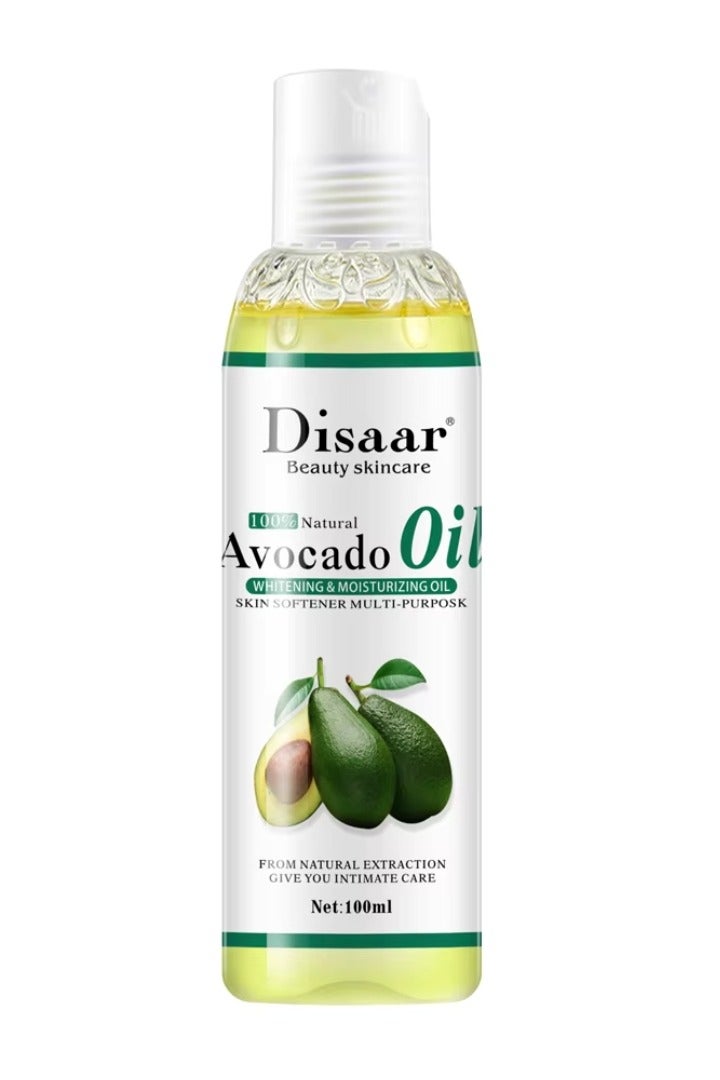 Disaar 100ml Avocado Whitening and Moisturizing Oil Skin Softener Multi Purpose Pure Skin Care Oil Natural Avocado Body Oil Massage Essential Oil Face Oil Nourish Essential Oil Avocado Massage Oil - Image 1