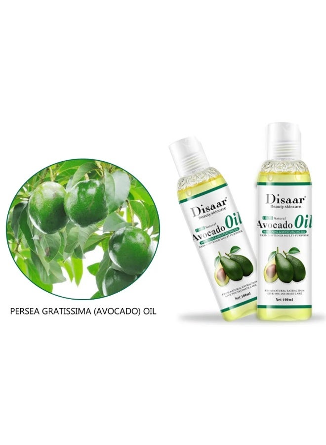 Disaar 100ml Avocado Whitening and Moisturizing Oil Skin Softener Multi Purpose Pure Skin Care Oil Natural Avocado Body Oil Massage Essential Oil Face Oil Nourish Essential Oil Avocado Massage Oil - Image 2