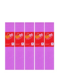 Funbo 5-Piece Crepe Paper For Art Light Violet Colour 50x200cm Size  - Image 1