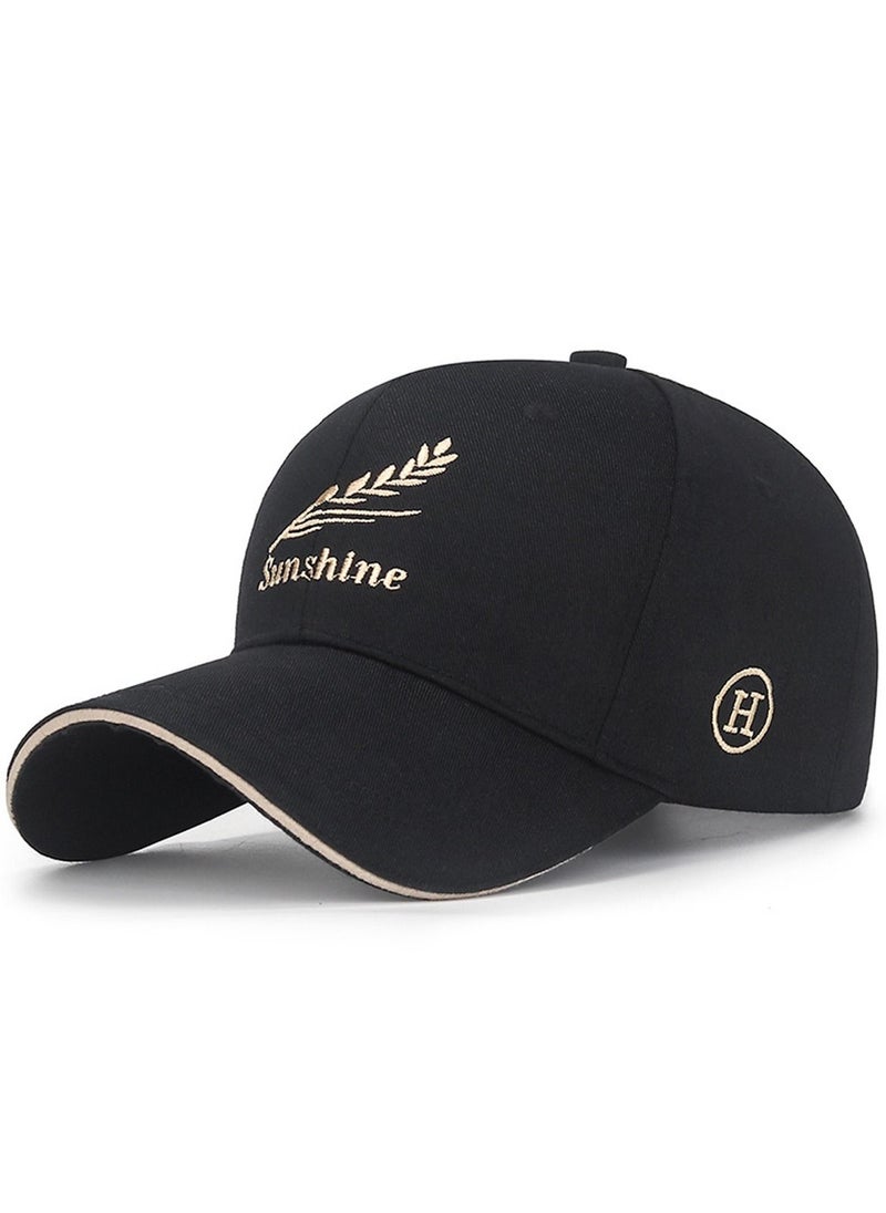 NIBEMINENT Anti-UV Breathable Quick-drying Baseball Cap Spring Autumn Embroidered Casual Hat for Women Men Youth Outdoor Sport Black  - Image 1