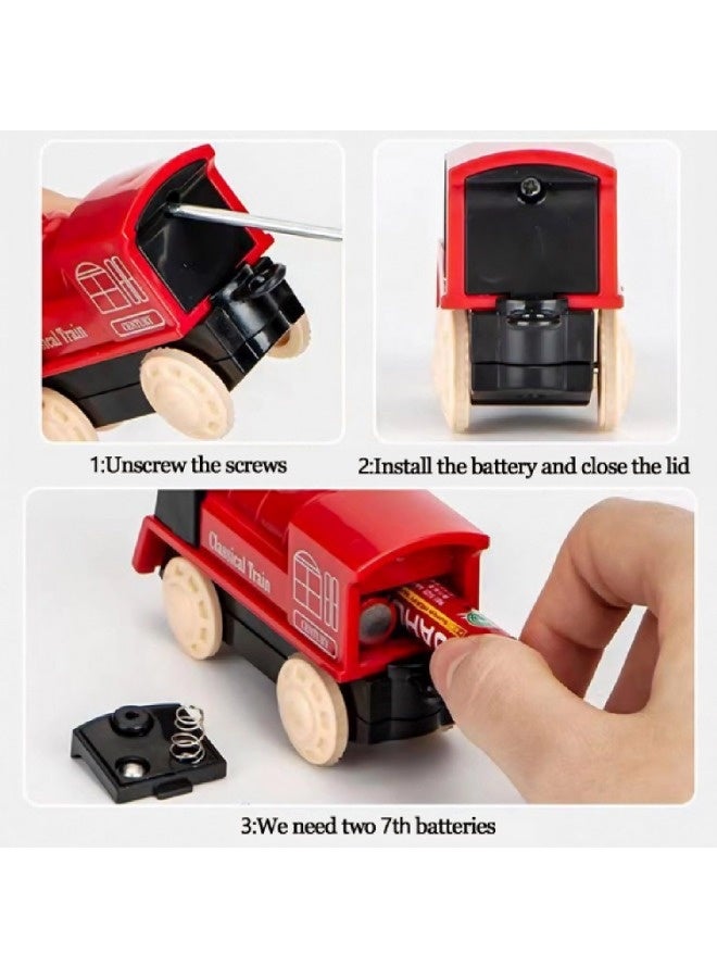 Vixplorn 110CM Train Rail Set, Electric Train Toys Sets, Battery Operated Train Set with Tracks Magnetic Connection, DIY Rail Car Children's Toys with Bridge & Accessories,Birthday present Toys for boys for Ages 3 Years+ (70PCS) - Image 5