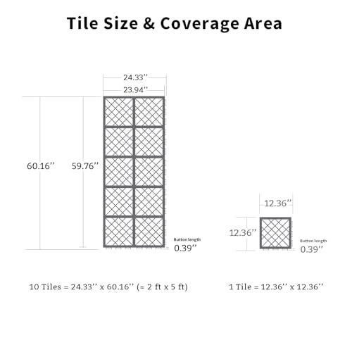 Romlits Fast-Drying Outdoor Decking for Garden, Kennel, Storage Shed, Basement, Garage, Patio, Bathroom, 10 PCS 12''x12''x0.59'' Heavy-Duty Interlocking Decking Tiles, Maximum Bearing Capacity up to 6613 LBs - Image 2