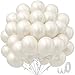 awenztech Pearl White Balloons 12 inch White Latex Balloons 50pcs Party Balloons for Wedding Engagement Bridal Baby Shower Birthday Party Decorations - Image 3
