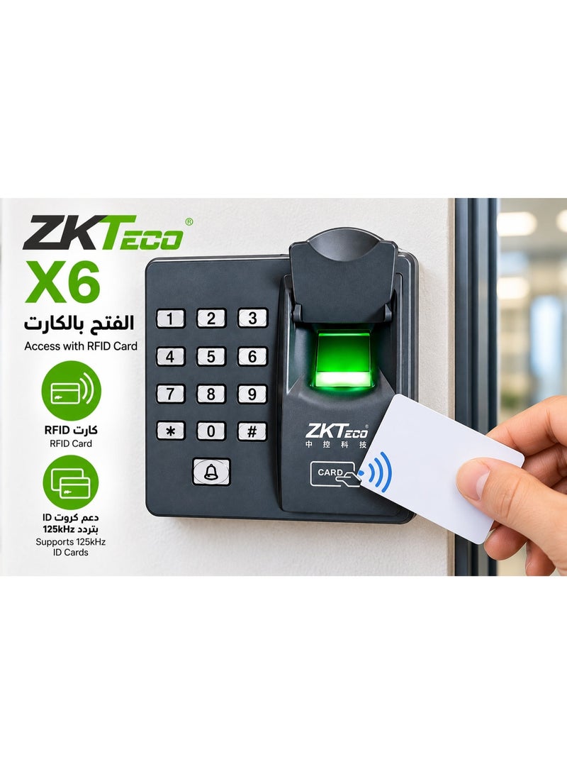 زد كيه تيكو نظام التحكم في الوصول بالبصمة ZKTECO ZK-X6-ID للأبواب والمصاعد والحواجز - Image 3