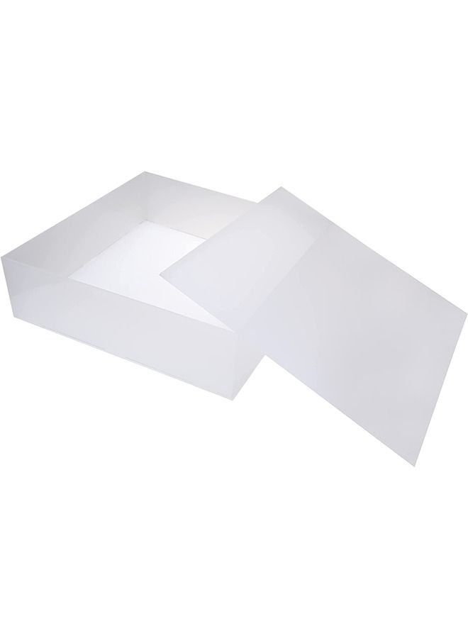 LAMSIT IBDAA Acrylic Cake Box Stand - Mirror Finish Display Box – Gift Showcase for Collectibles, Jewelries - Dustproof Protection Storage (14x14x5 inches, Frosted) - Image 1