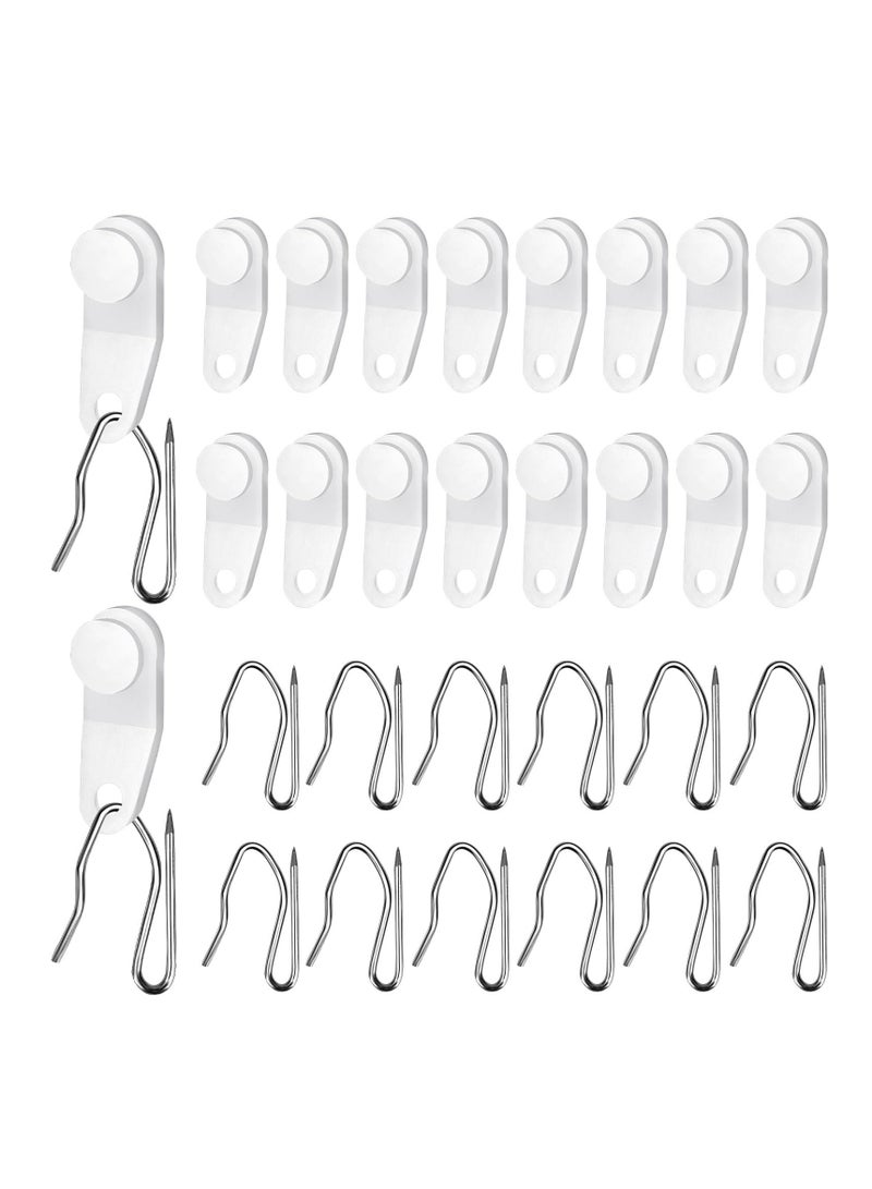 Generic 100 Sets of White Traverse Rod Slides Curtain Track Glider Hooks - Drapery Hooks for Traverse Curtain Rods - Plastic and Metal Hooks for Window Curtains  - Image 1