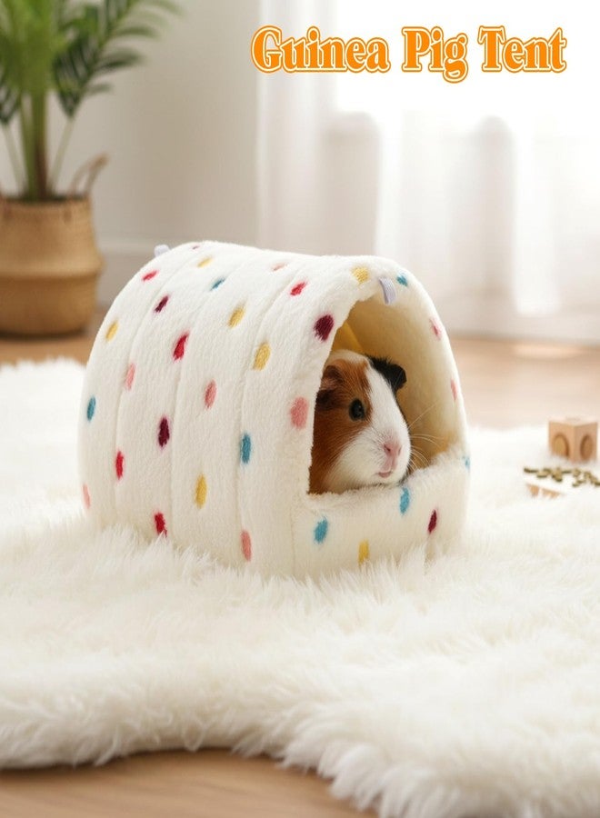 Exircy Warming Guinea Pig Hideout, Washable Guinea Pig Houses Polka Dots Small Animal Hamster House with 2 Hooks for Mouse Parrot Hedgehogs Ferrets Bearded Dragons - Image 3