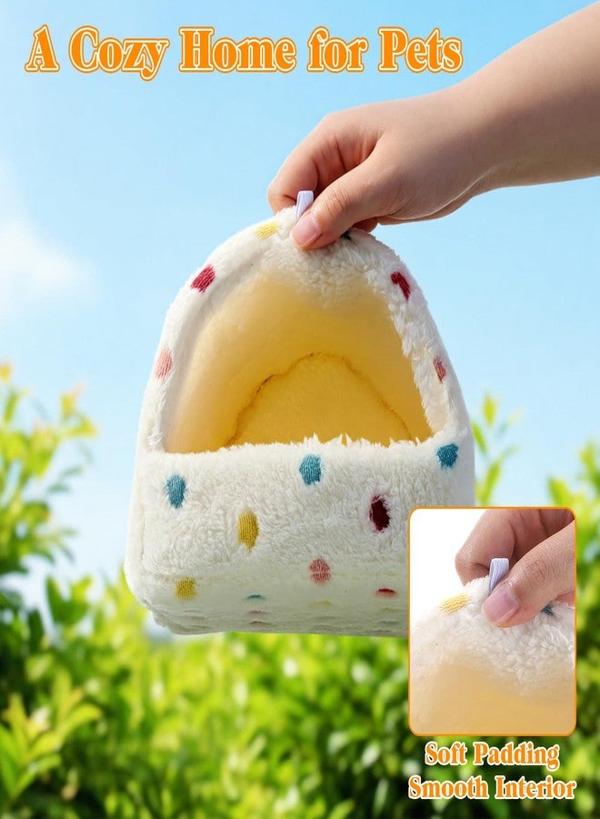 Exircy Warming Guinea Pig Hideout, Washable Guinea Pig Houses Polka Dots Small Animal Hamster House with 2 Hooks for Mouse Parrot Hedgehogs Ferrets Bearded Dragons - Image 4