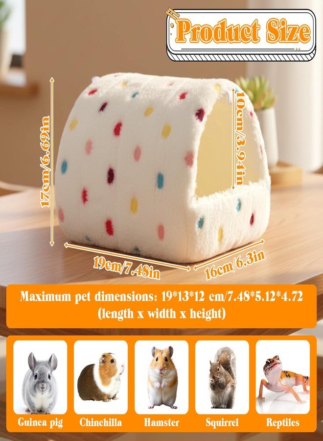Exircy Warming Guinea Pig Hideout, Washable Guinea Pig Houses Polka Dots Small Animal Hamster House with 2 Hooks for Mouse Parrot Hedgehogs Ferrets Bearded Dragons - Image 2