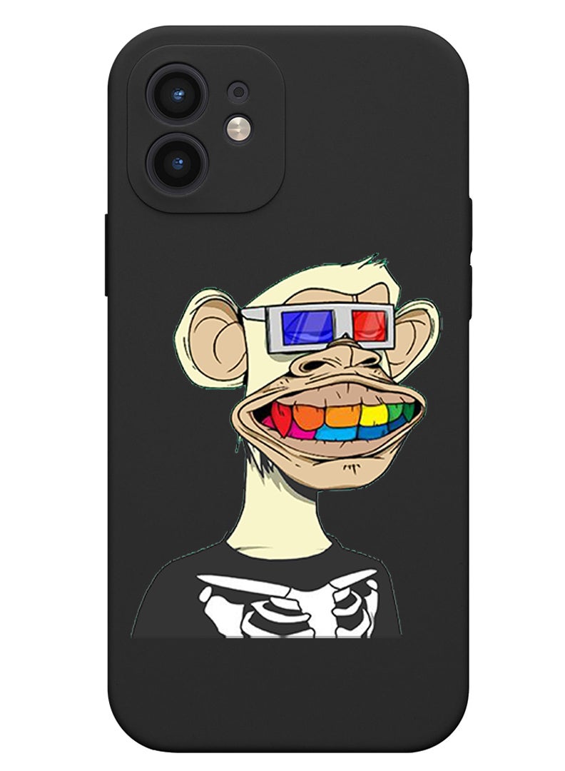 Theodor Protective Slim Fit Case Liquid Silicone Cover with Full Body Protection Anti-Scratch Shockproof Case For iPhone 12 Black  - Apple drink me copy - Image 1