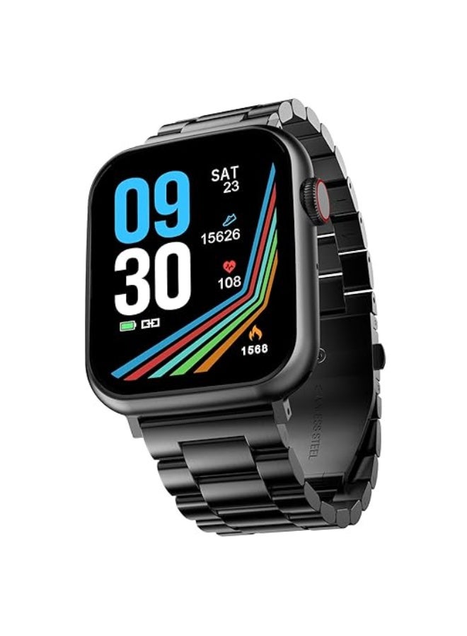 Fire-Boltt Lumos Stainless Steel Luxury Smart Watch with 1.91” Large Display, Bluetooth Calling, Voice Assistant, 100+ Sports Modes, Black M - Image 1