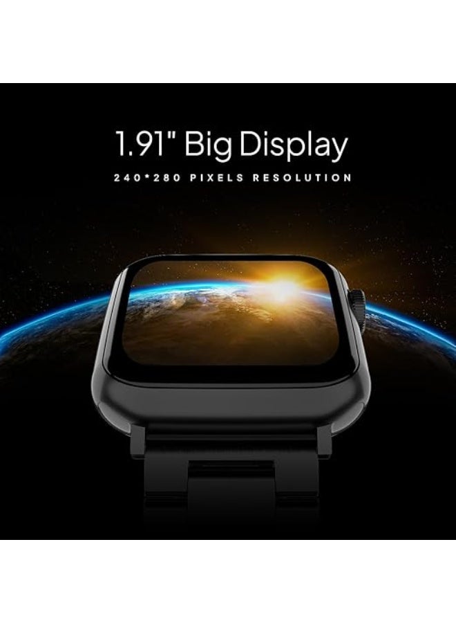 Fire-Boltt Lumos Stainless Steel Luxury Smart Watch with 1.91” Large Display, Bluetooth Calling, Voice Assistant, 100+ Sports Modes, Black M - Image 4