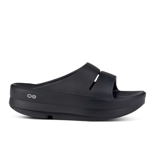 OOFOS OOmega OOahh Recovery Sandal, Black - Women’s Size 11 - Image 2