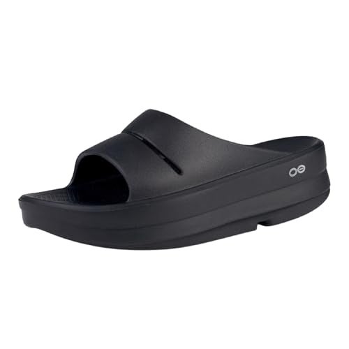 OOFOS OOmega OOahh Recovery Sandal, Black - Women’s Size 11 - Image 1