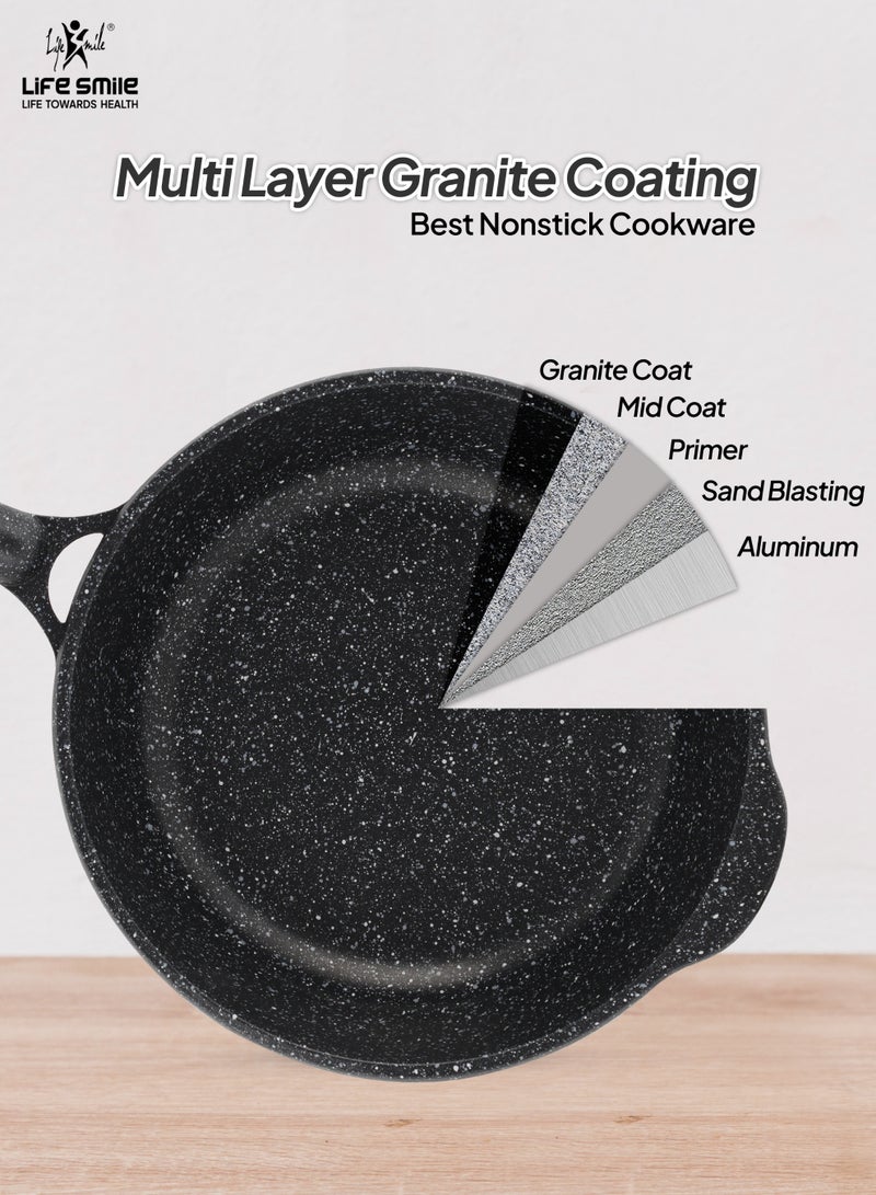Life Smile 28cm Deep Fry Pan (4.2L) Granite Non-Stick with Bakelite Handle and Induction Bottom – Suitable for All Cooktops - Image 4