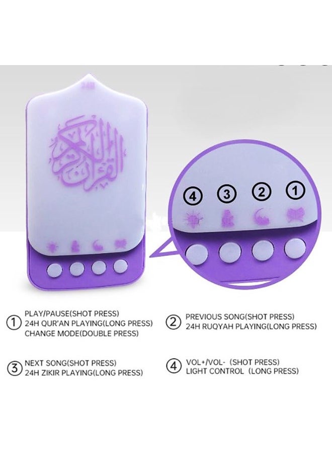 We Happy 2 Pieces Portable Quran Speaker Light Recitation Muslim Prayers Reader for Living Room, 24H Non Stop Playback Quran Surahs, Ayaht, Zikars, and Duas, Ramadan Gift  - Image 5