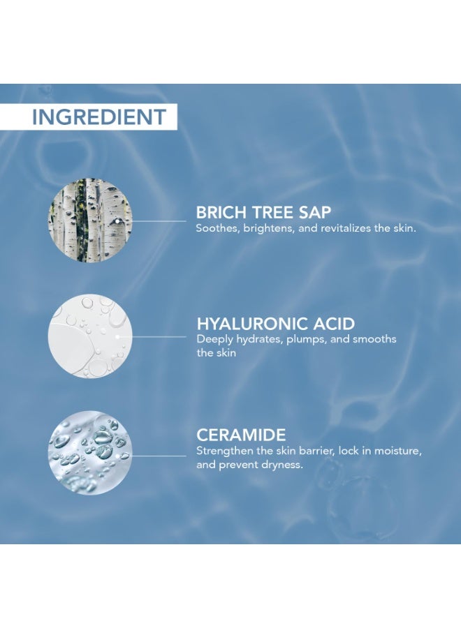 O3+ Mijoo Korea Glass Glow Facial Kit with Birch Tree Sap & Hylaluronic Acid - Ideal for Dry Skin - Image 4