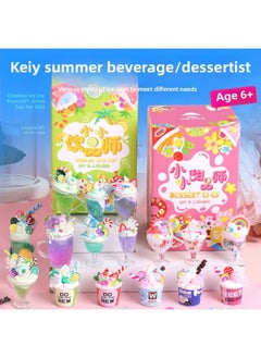 Generic Mr. Toy Little Dessert Teacher Children's Creative Handmade Diy Making Simulation Dessert Cup Ice Cream Cup Toy-Specifications:Little Milk Tea Artist  - Image 2
