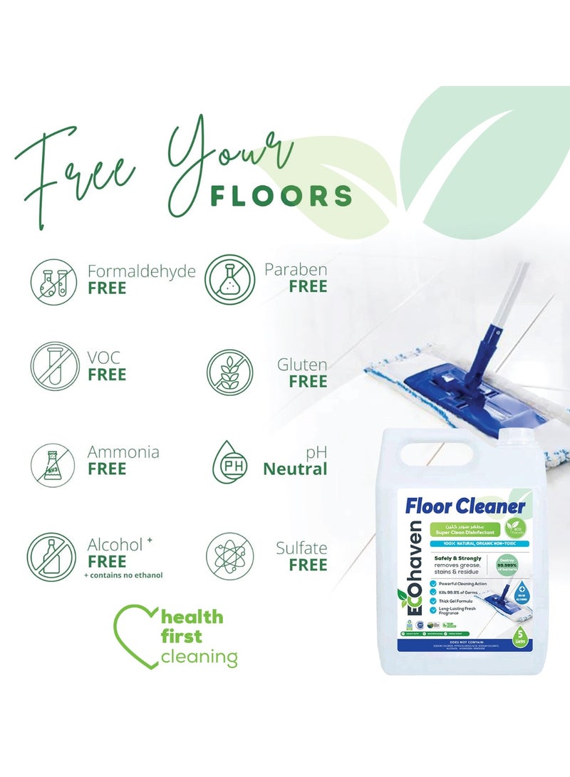 Ecohaven Organic Floor Cleaner | 5 Litres | Eco-Friendly Disinfectant | Fresh Scent | Safe for All Floor Types | Non-Toxic, Plant-Based Formula - Image 3