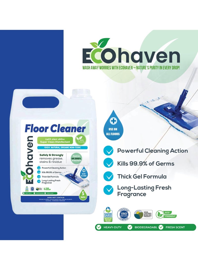 Ecohaven Organic Floor Cleaner | 5 Litres | Eco-Friendly Disinfectant | Fresh Scent | Safe for All Floor Types | Non-Toxic, Plant-Based Formula - Image 4