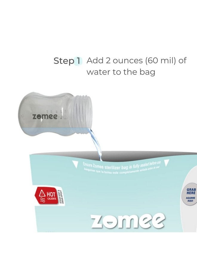 Zomee Zomee Microwave Steam Sterilizer Bags | Eliminates 99.9% of Germs and Bacteria | Disinfects Most Zomee Breast Pump Accessories | 5 Bags | Reusable for Up to 100 Sterilization Cycles - Image 3