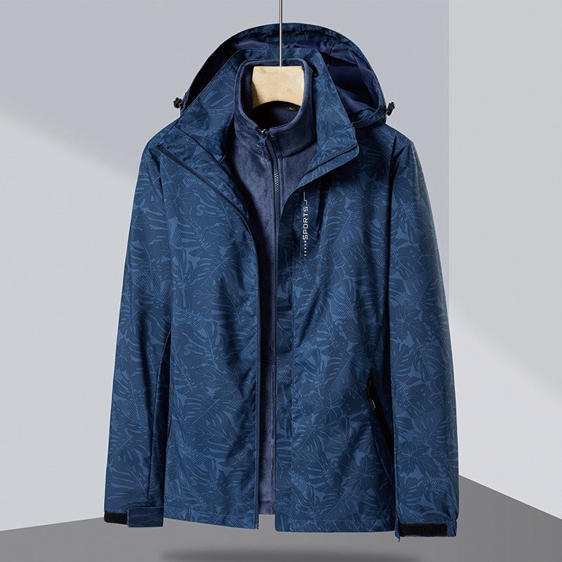 WU Men's Outdoor Hiking Jacket Waterproof Windbreaker Hooded Lightweight Trekking Coat with Logo Customization - Image 1