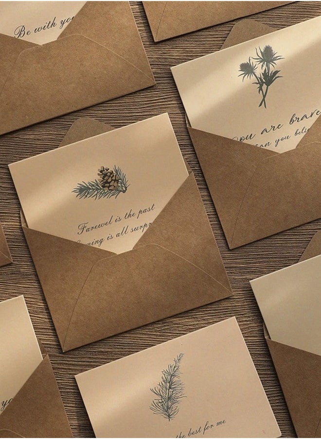 Lemon 6 Packs Greeting Card,B rown Kraft, 6 Floral Designs of Dried Flowers Greeting Cards with Envelopes and Stickers, for Wedding, Business, Baby Shower, Business (6.5*4.3 Inch)  - Image 3
