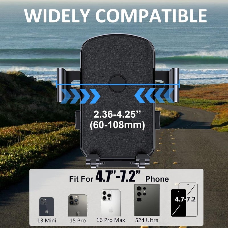 ZMDCAM Bike Phone Mount Holder, Motorcycle Phone Mount for Scooter, Mountain, Dirt Bike, Stroller and Motorcycle, 360°Rotate Handlebar Phone Holder Compatible with iPhone & Android Smartphones from 4.7-7.2'' - Image 2