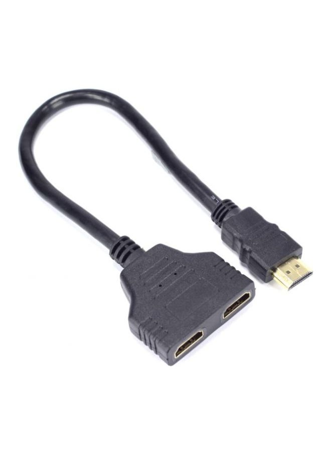 TIGER HDMI Male to HDMI Female Splitter Cable – Black, 1 Male to 2 Female Ports, High-Speed 4K Support, Durable and Flexible Design for TV, Monitors, Projectors, and Home Theater Systems - Image 2