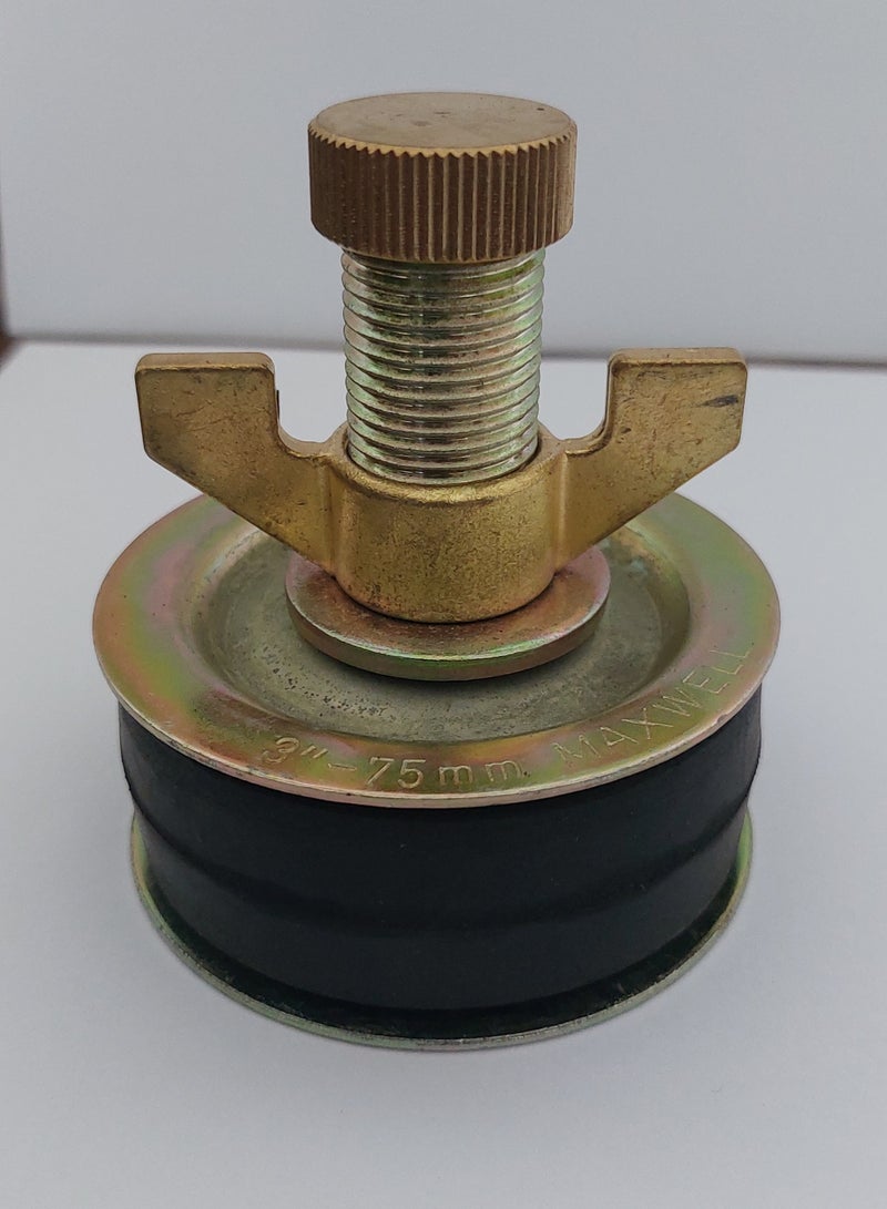 MAXWELL Drain Test Plug 3 Inch (75 Mm) With Brass Cap And Brass Wing Nut - Image 3