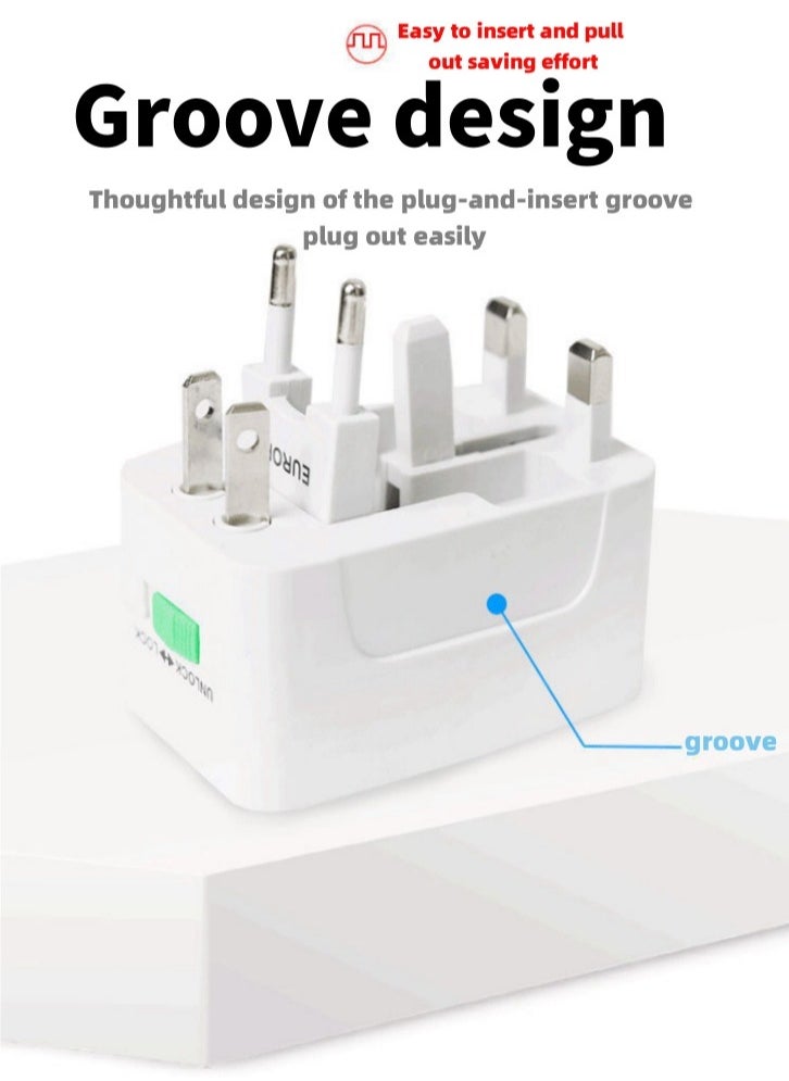 Lullaxx Lullaxx Travel Adapter, International Adapter, Global All-in-One Universal Plug Adapter, Adapter Plug for Australia,European UK US AU Ireland AU  - Image 2