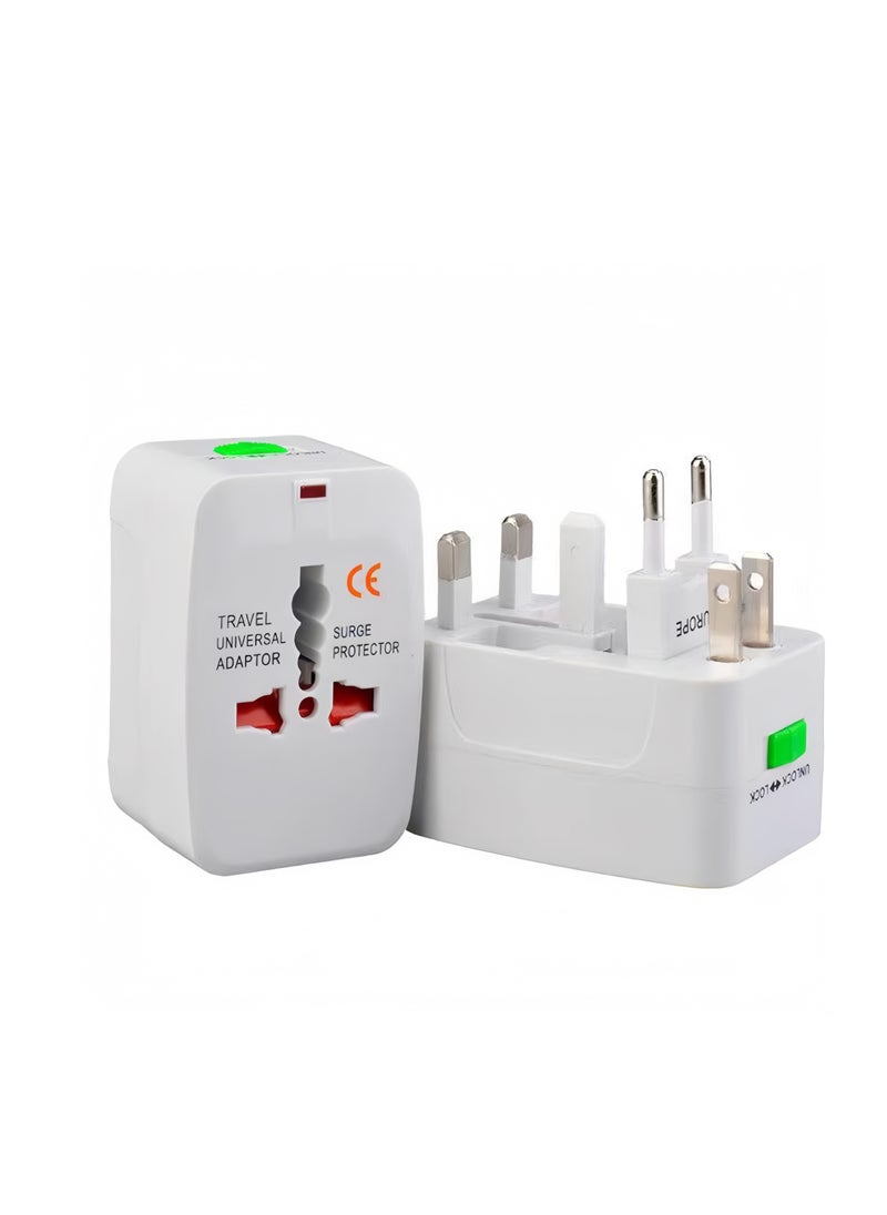 Lullaxx Lullaxx Travel Adapter, International Adapter, Global All-in-One Universal Plug Adapter, Adapter Plug for Australia,European UK US AU Ireland AU  - Image 1